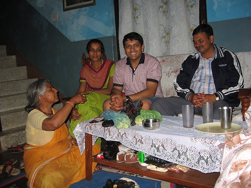 07-03-25-064607.JPG - Mastarni Aama, Sharmila and Gyanendra, at Mastarni Aama's house. She was happy to see us.