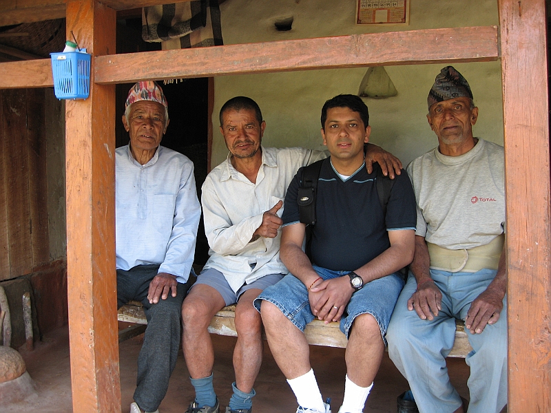 07-03-26-190806.JPG - Kul Prasad, Ser bhandur and Devendra. This day was chaite dashain and Sher Bahadur was, as usual, happy and under influence (of alcohol)