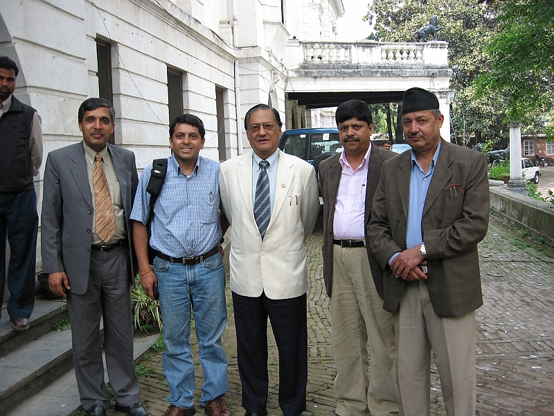07-03-30-004911.JPG - At Ministry of Education & SportsFrom Left - Balananda Paudel (Secretary), Myself, Dr Mangal Siddhi Manandhar (Minister of Education), Bodh Raj (Joint Secretary) and Ramakanta Sapkota (Advisor of the Minister).  Balananda is also from my school who was 2 years senior than me at school. Ramakant Sir is my uncle as well as the math teacher of Thulipokhari. Both Balananda and I are his students.