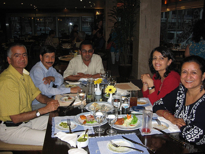 07-03-31-043608.JPG - In the Coffee Shop of Annapurna Hotel.From Left - Lok Pant (Controller of Soltee Hotel),  Dr. Shambhu Upadhyay, Ishwari Gyawali, Sirish Bhatt, Soma Pant