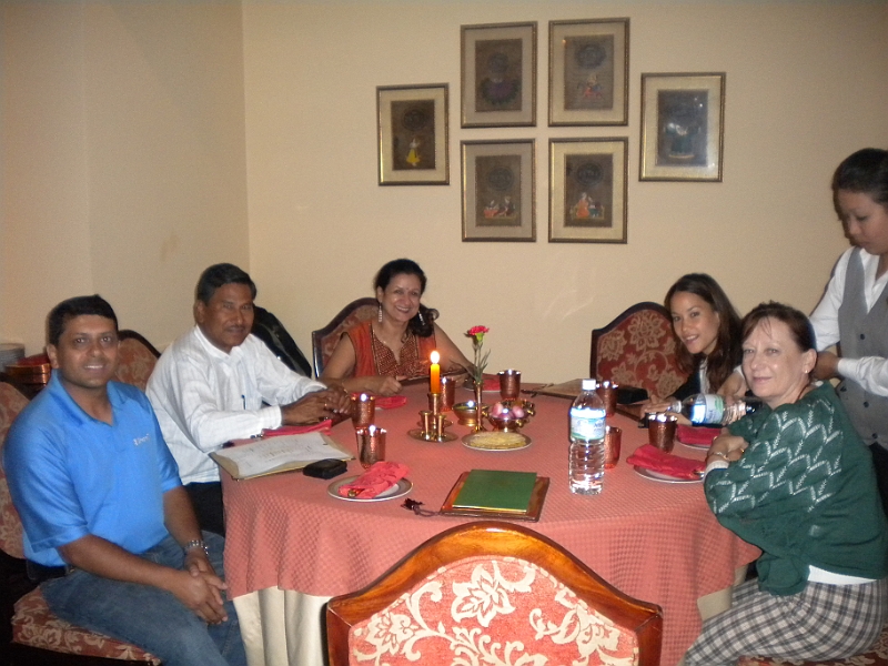 11-10-16-183632.JPG - Bhawani, Bijaya Mallapati, Soma Pant, Smriti Mallapati and Gaby Mallapaty - We had very nice dinner at Annapuran Hotel